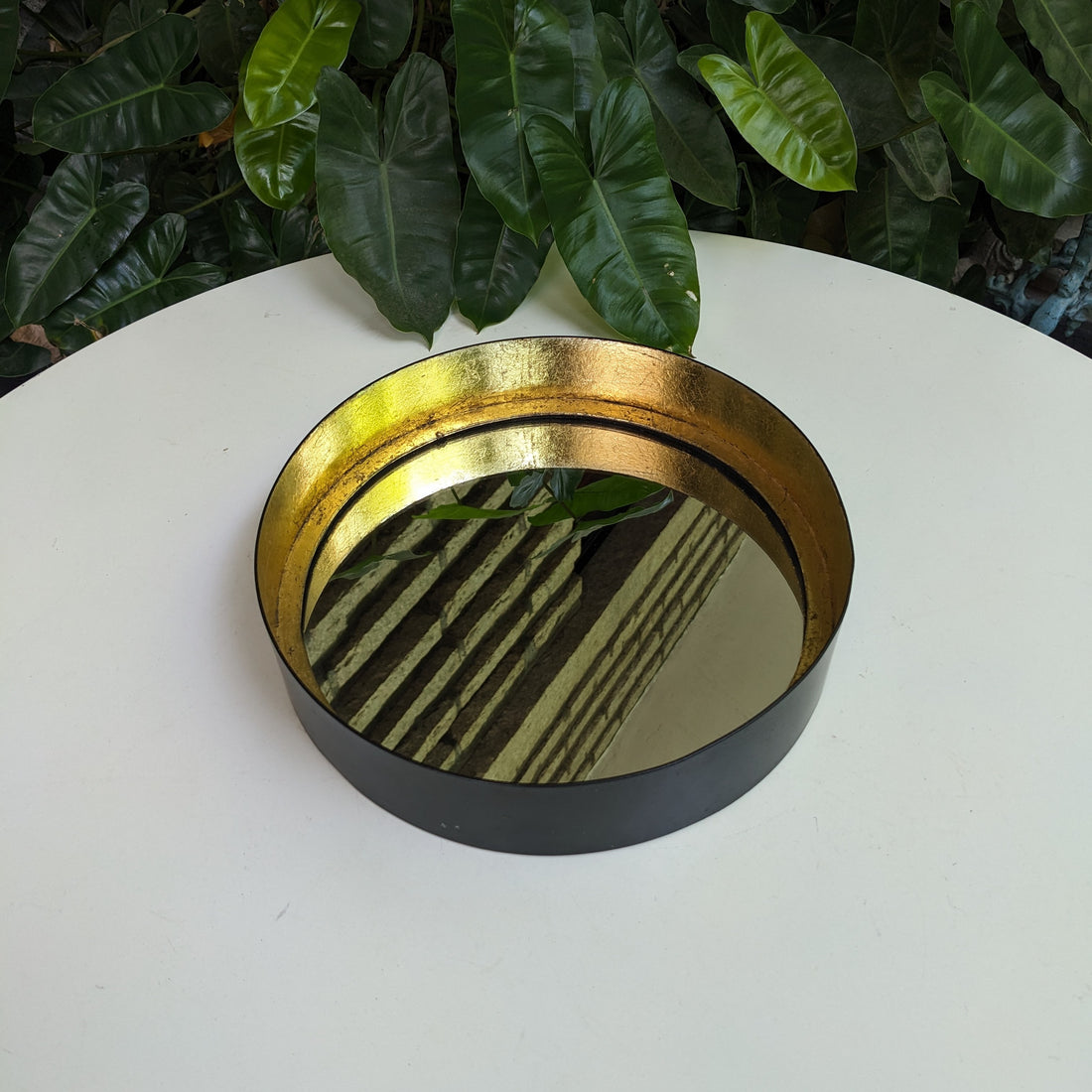 Round Mirror with Black Metal Frame (small)