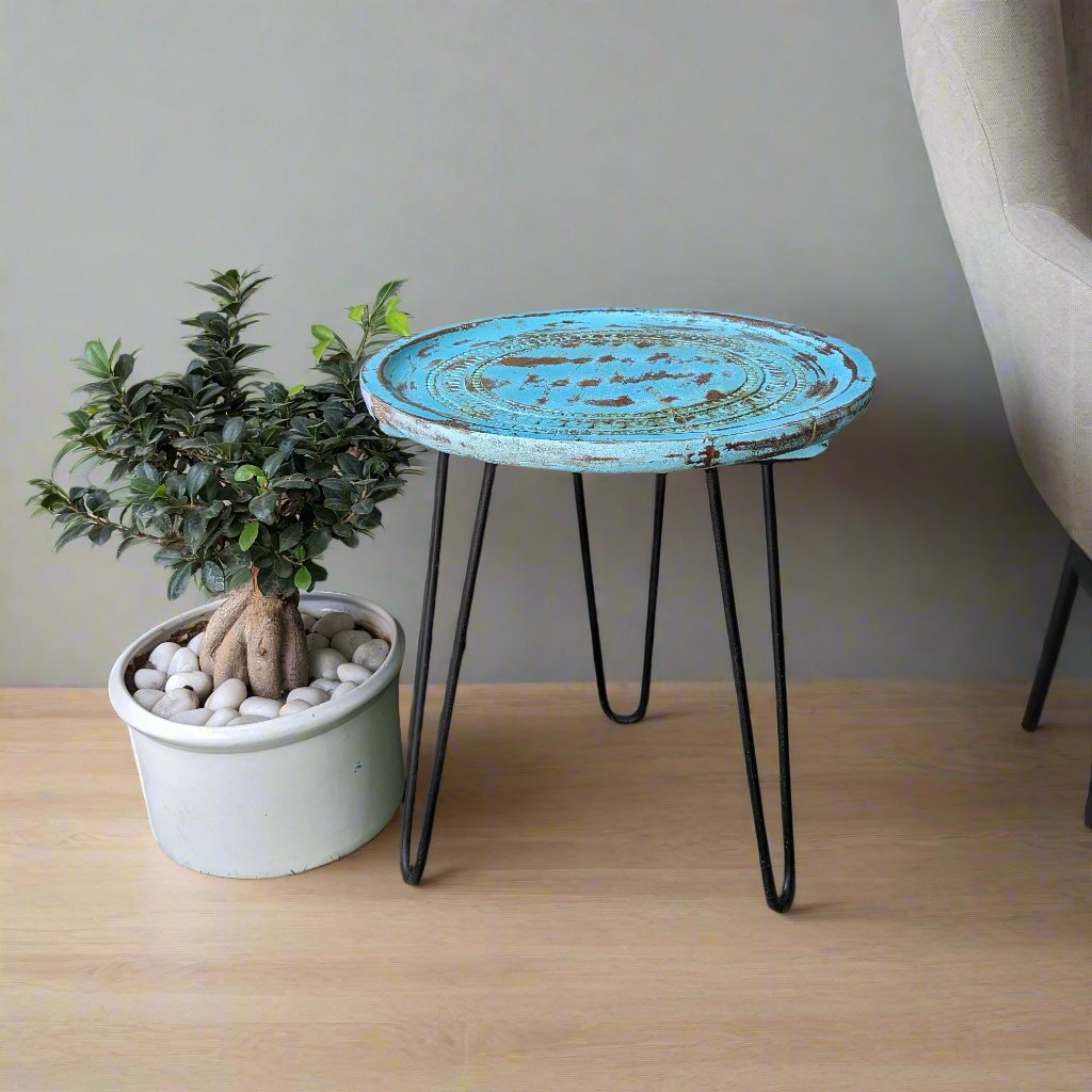 Turquoise Blue Side Table