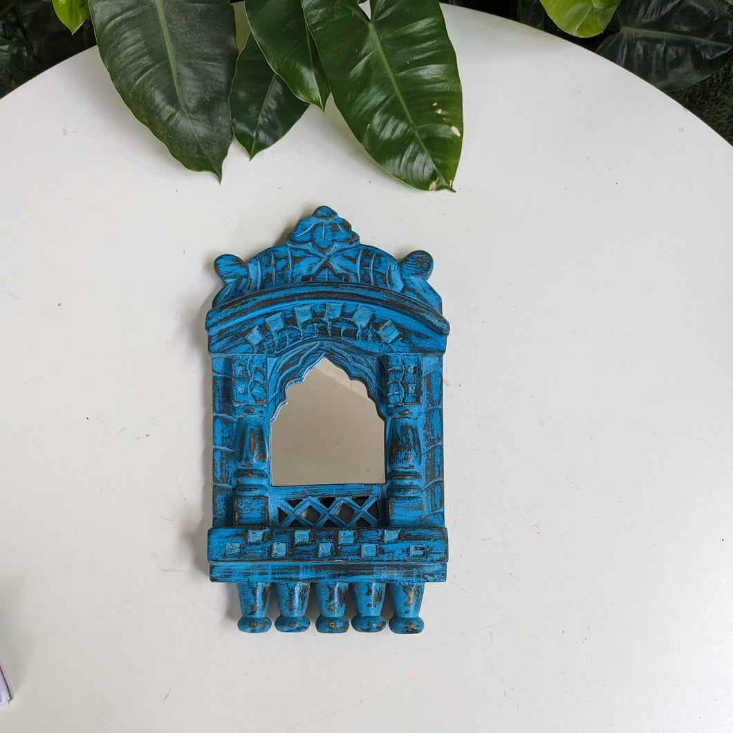 Small Jharokha Mirror in Blue