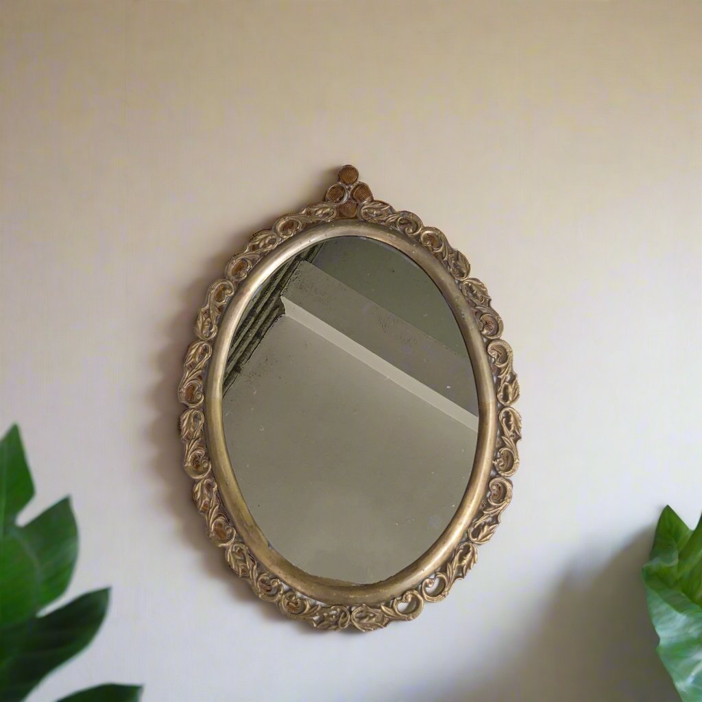 Oval Shaped Brass framed Mirror