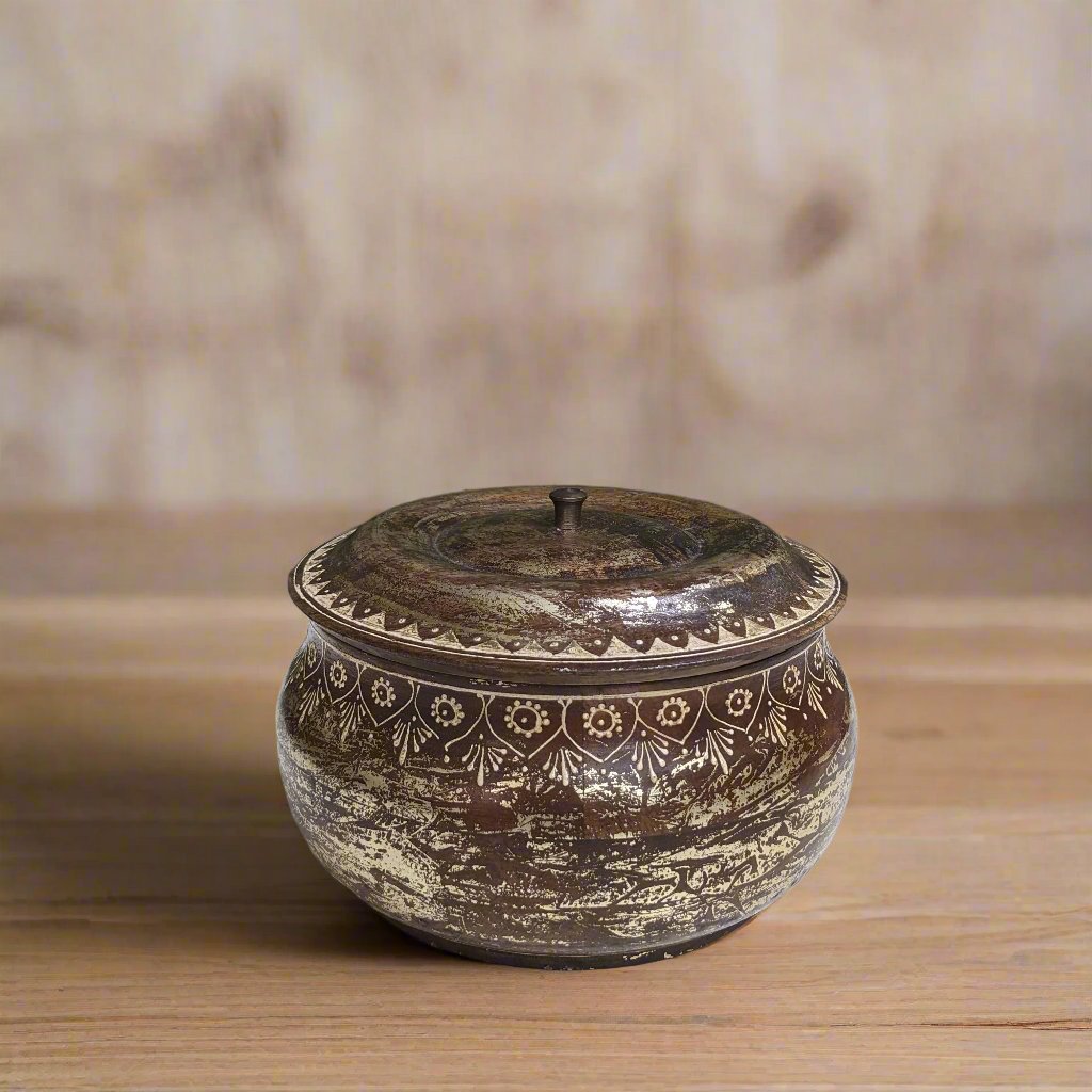 Hand-Painted Wooden Box with lid