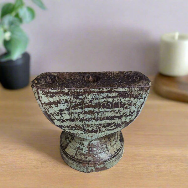 Vintage Wooden Candle Holder