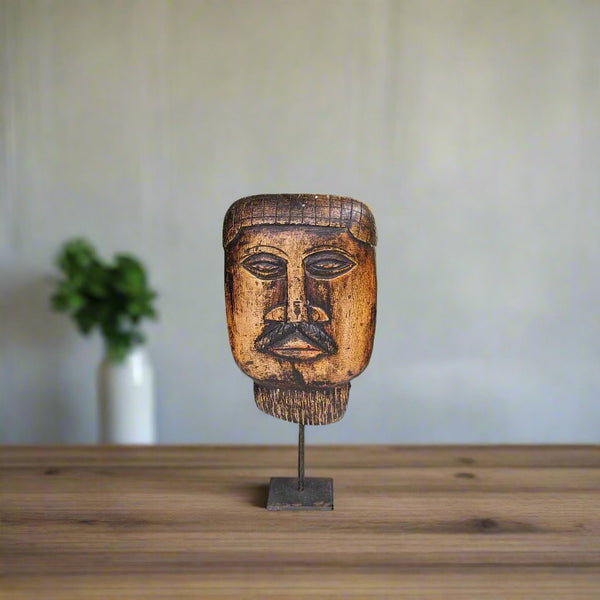 Wooden Face Table Accent