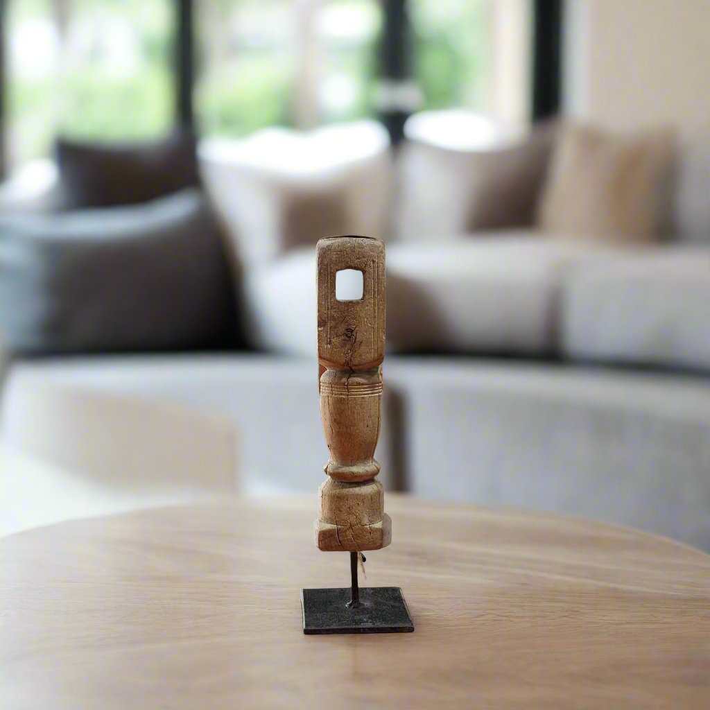 Wooden Charpai Leg Candle Stand