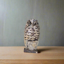 Load image into Gallery viewer, Distressed Grey Metal Owl Candle holder
