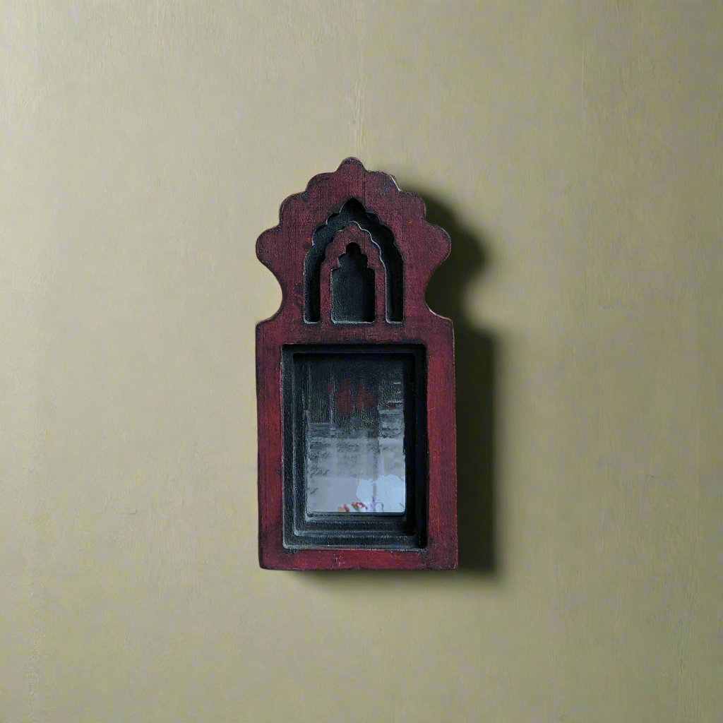 Small Jharokha Mirror in Red