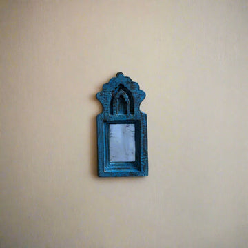 Small Jharokha Mirror in Light Blue