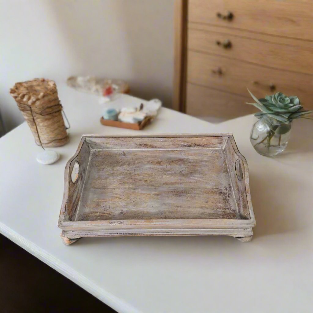 Grey Wooden Tray