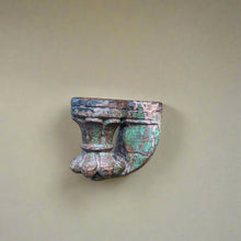 Load image into Gallery viewer, Reclaimed Carved Wooden Candle Holder (Pink &amp; Green)
