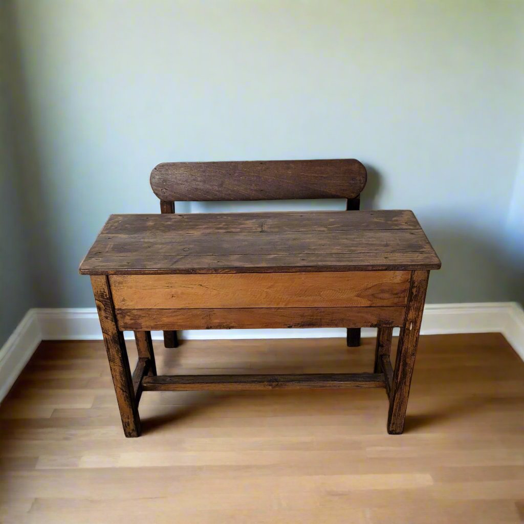 Vintage Bench and Desk set for children