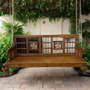 Two-way Teak Wood Swing with Vintage tiles (big)