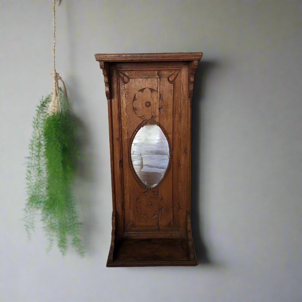 Carved Wooden Mirror frame with shelf