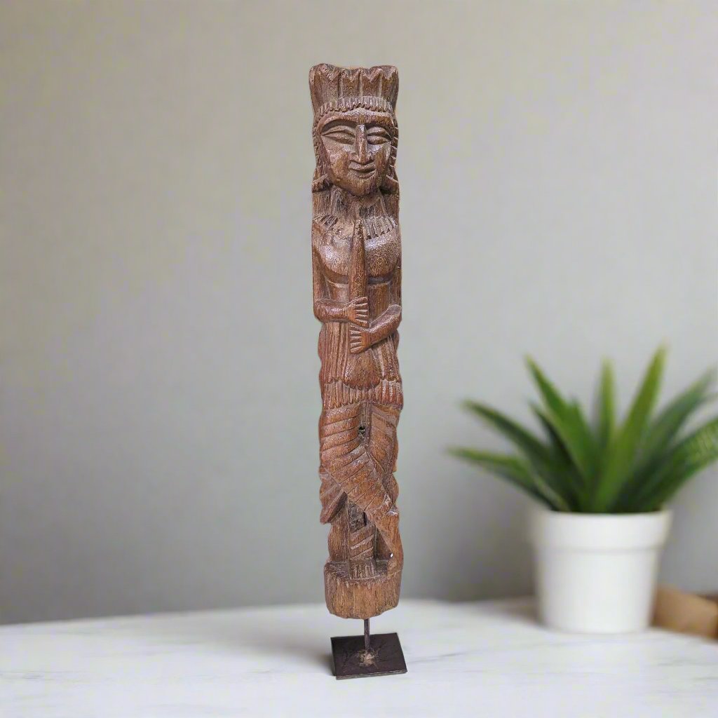 Carved wooden Statue Table Accent