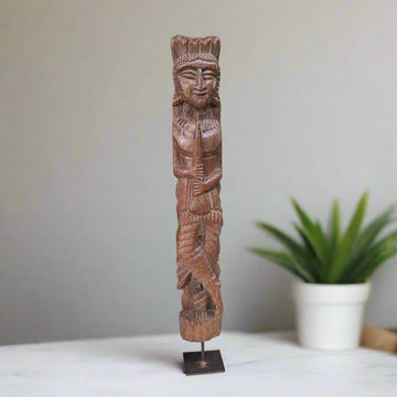 Carved wooden Statue Table Accent