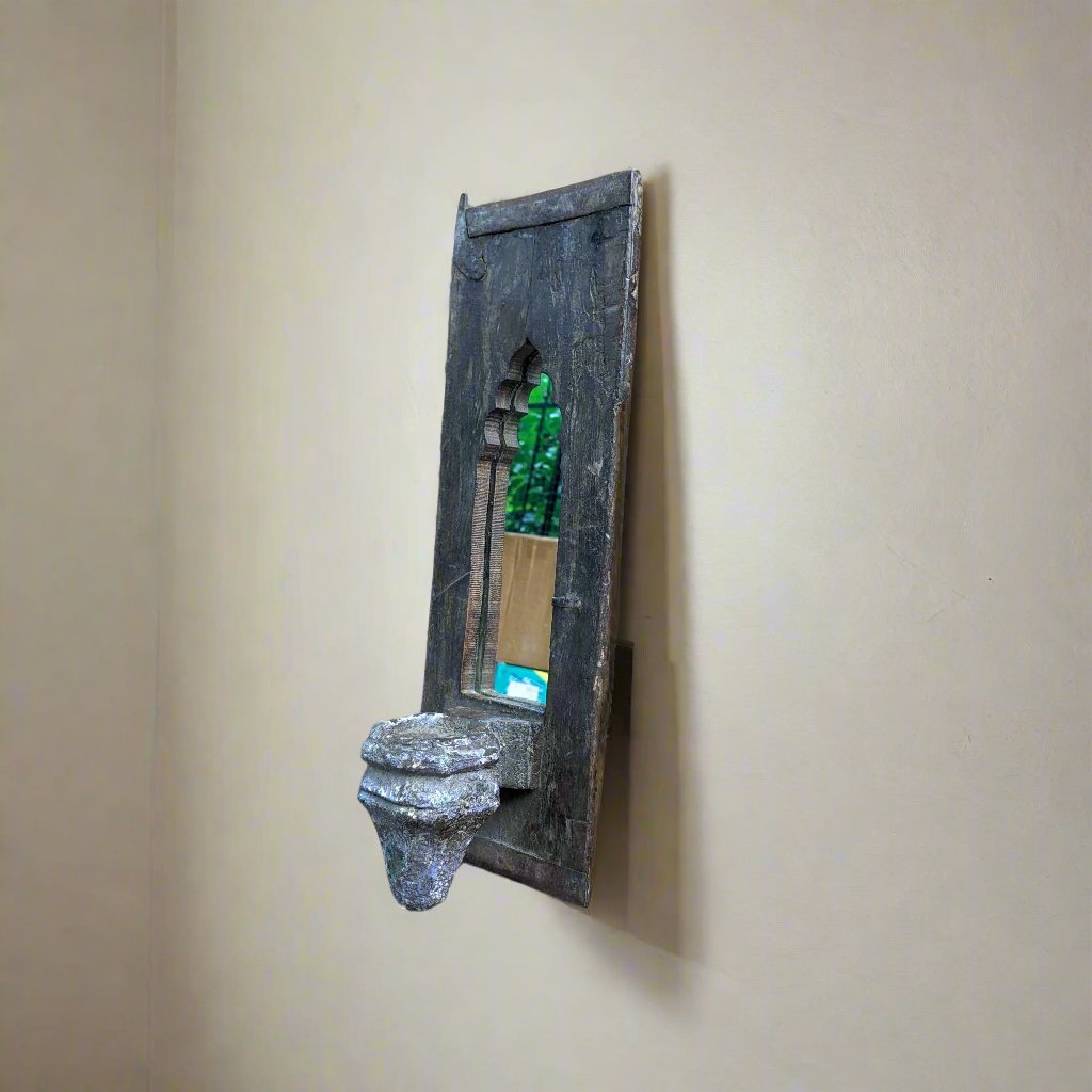 Small Jharokha Mirror with Candle Holder