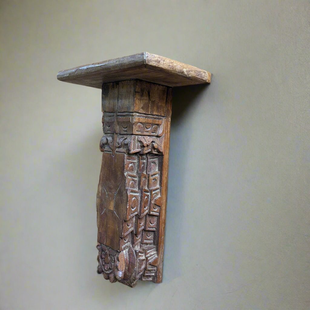 Carved wooden Wall mount stand