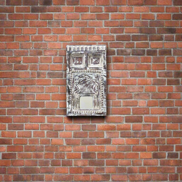 Distressed Beige-Brown Small Jharokha Mirror