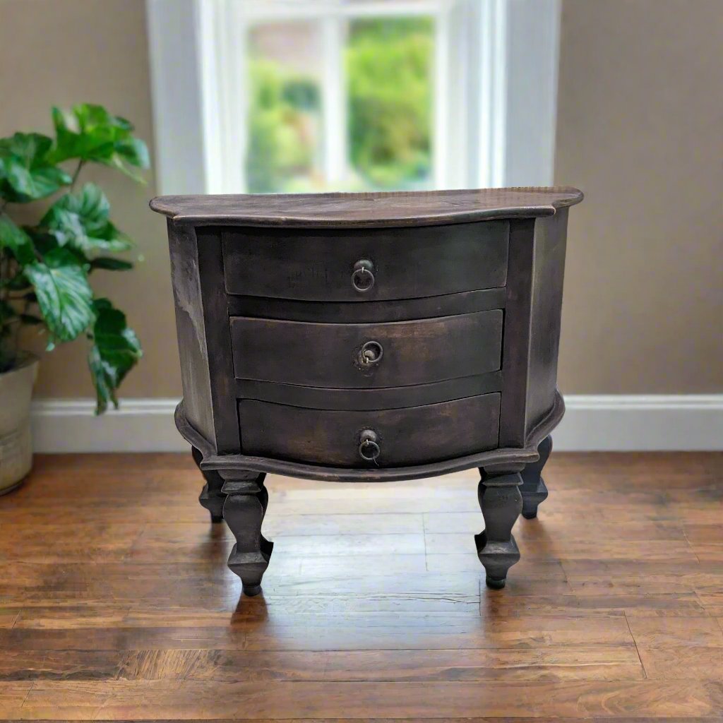 Side Table with Three Drawers