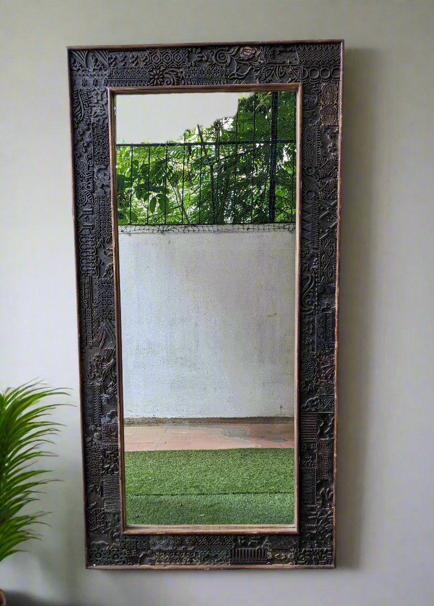 Block Print Block Frame with mirror