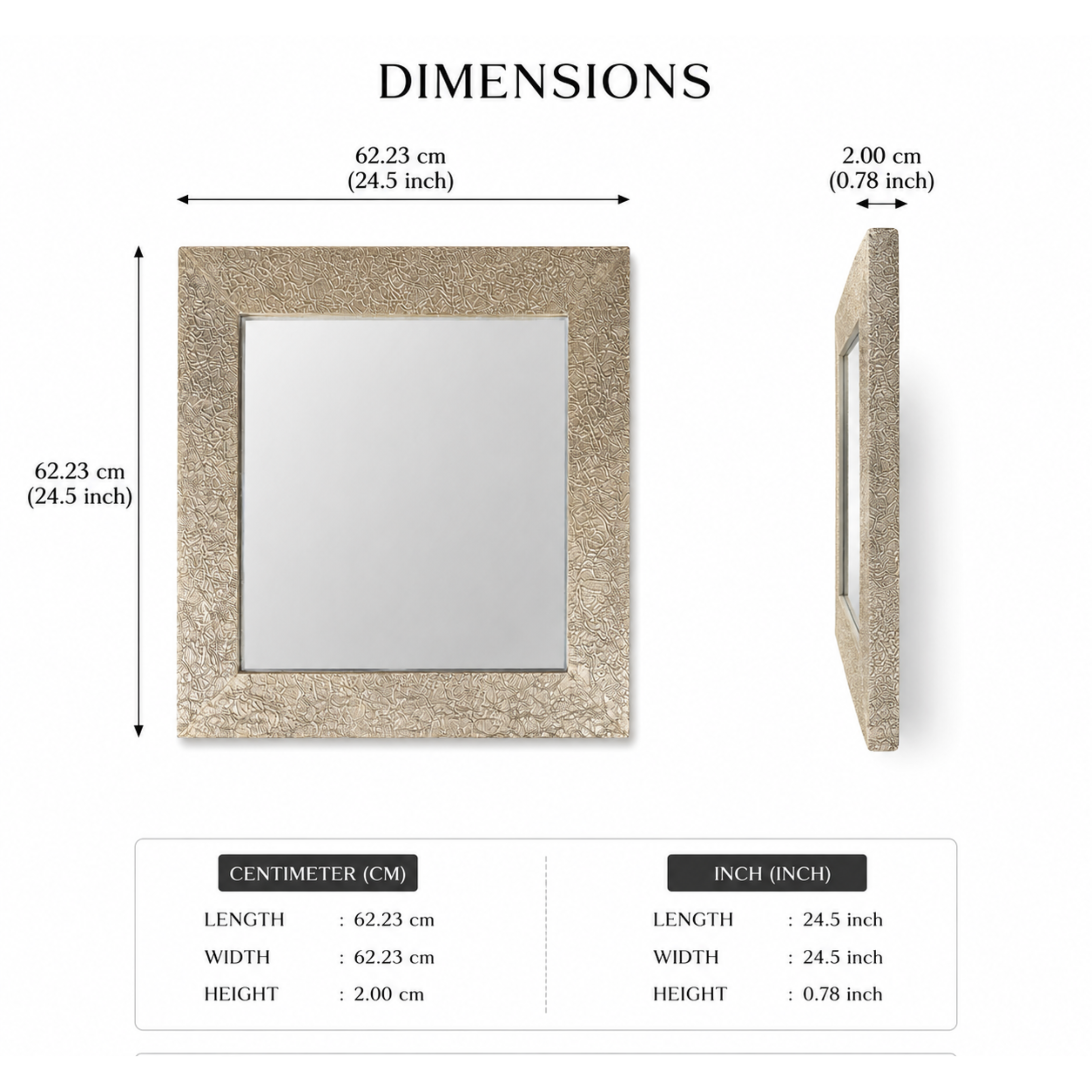 Ivory Etch Mirror