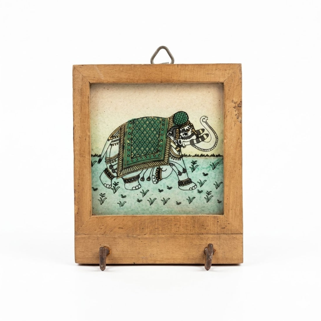 Handcrafted Elephant Art Wooden Wall Key Holder Frame – Rustic Home Decor