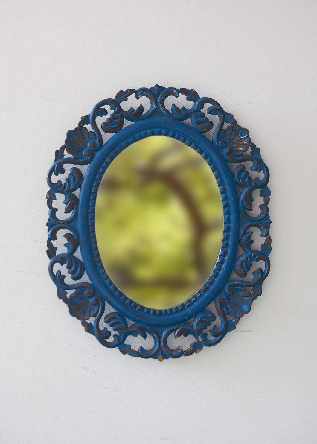 Oval Blue Mirror