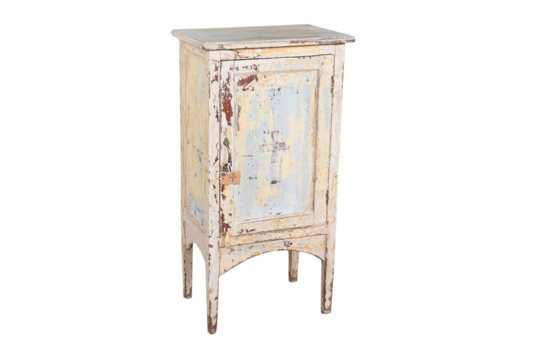 Distressed Cream and Blue Cabinet