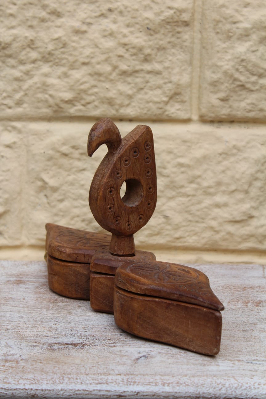 Old Wooden Kumkum Tikka Box
