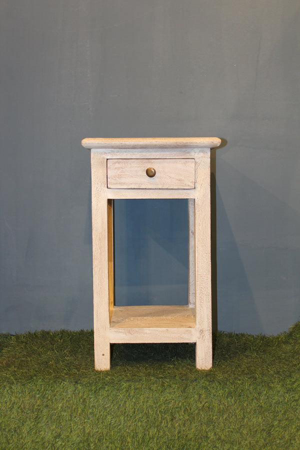 Off White Distressed Finish Side Table