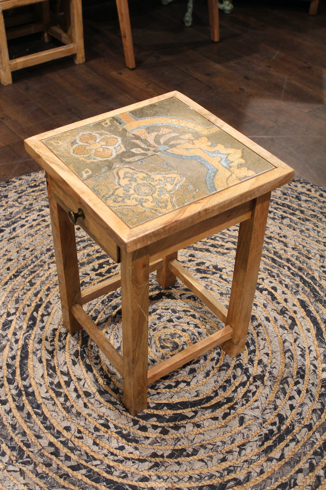 Side Table With a Tile Finish Top