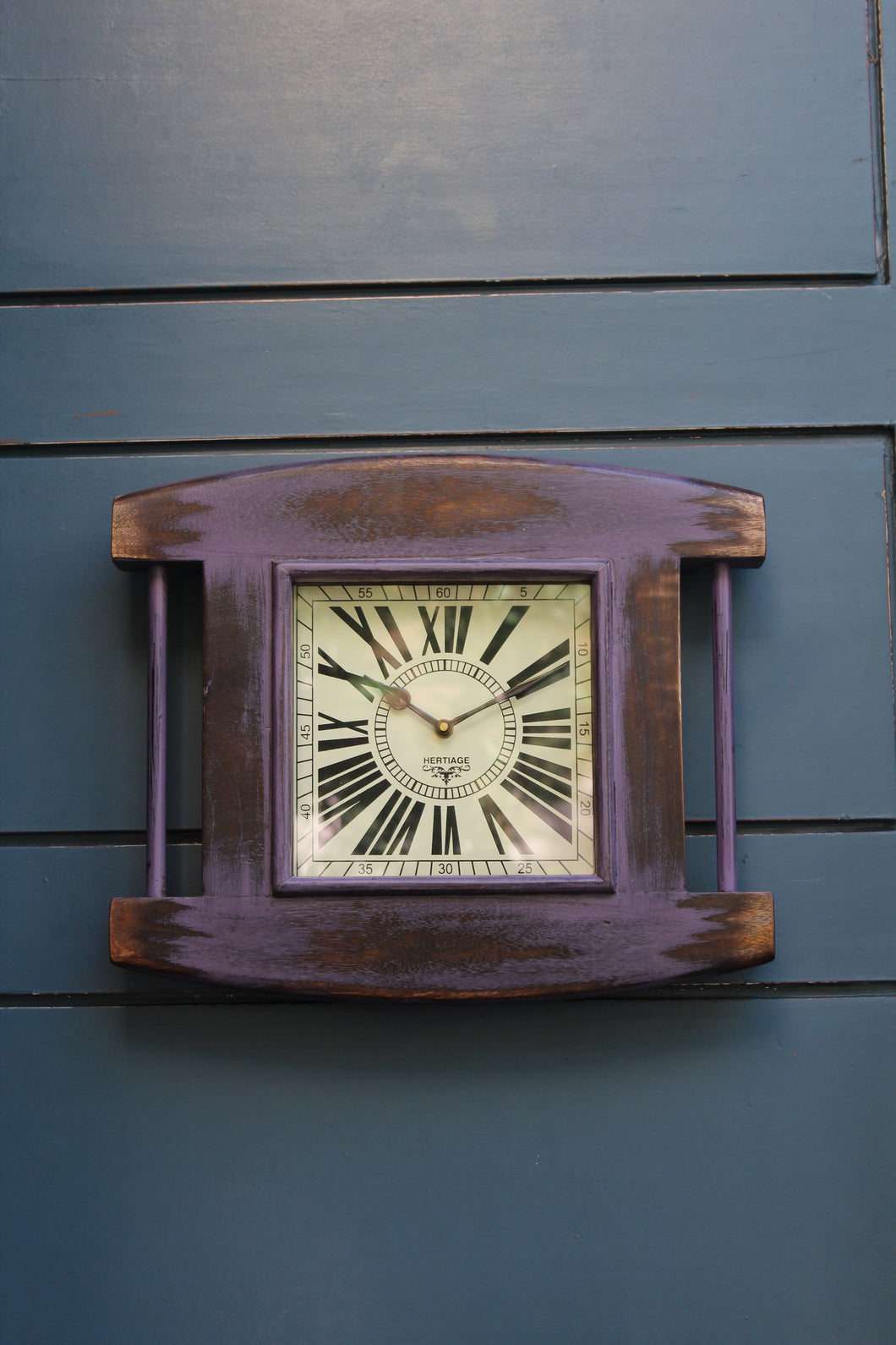 Purple Distressed Clock