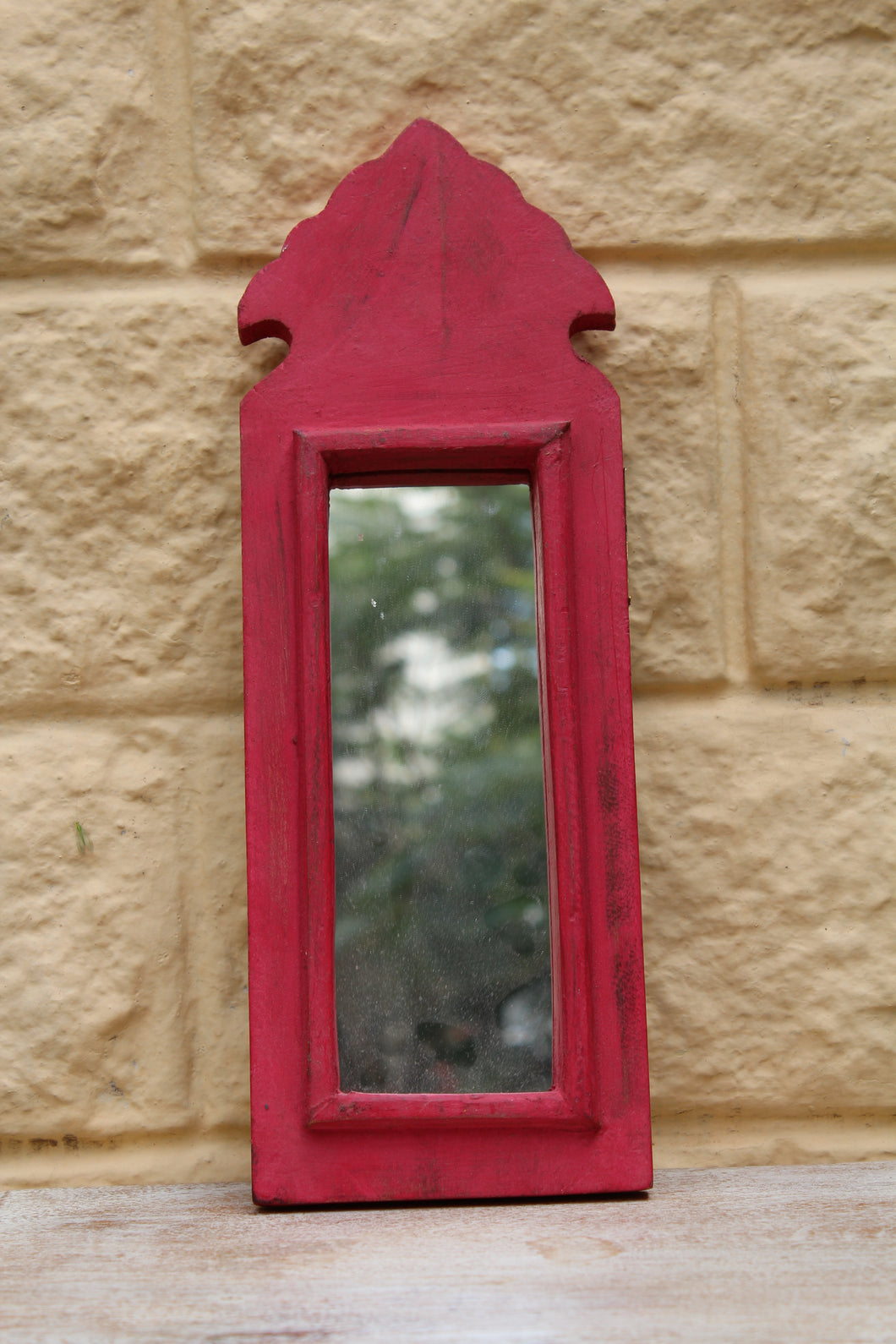 Red Carved Mirror