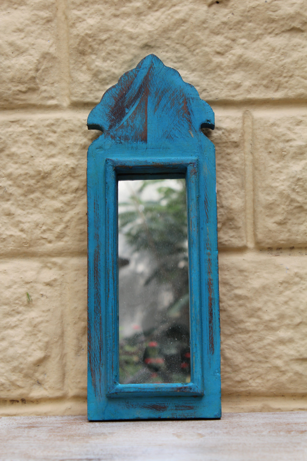 Blue Carved Mirror