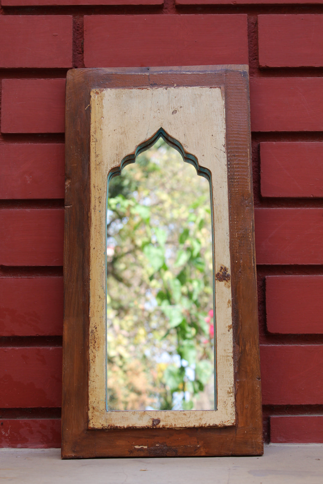 Beige Wood Mirror