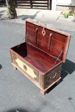 Load image into Gallery viewer, Brown Trunk with Metal Embellishments
