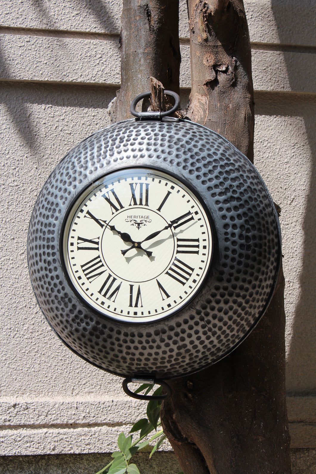 Metal Kadai Clock with Hammered Design