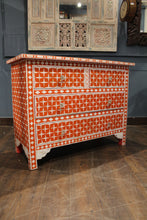 Load image into Gallery viewer, Deep Orange Mother of Pearl Inlay Chest Of Drawers
