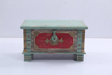 Load image into Gallery viewer, Teal and Red Embellished Trunk
