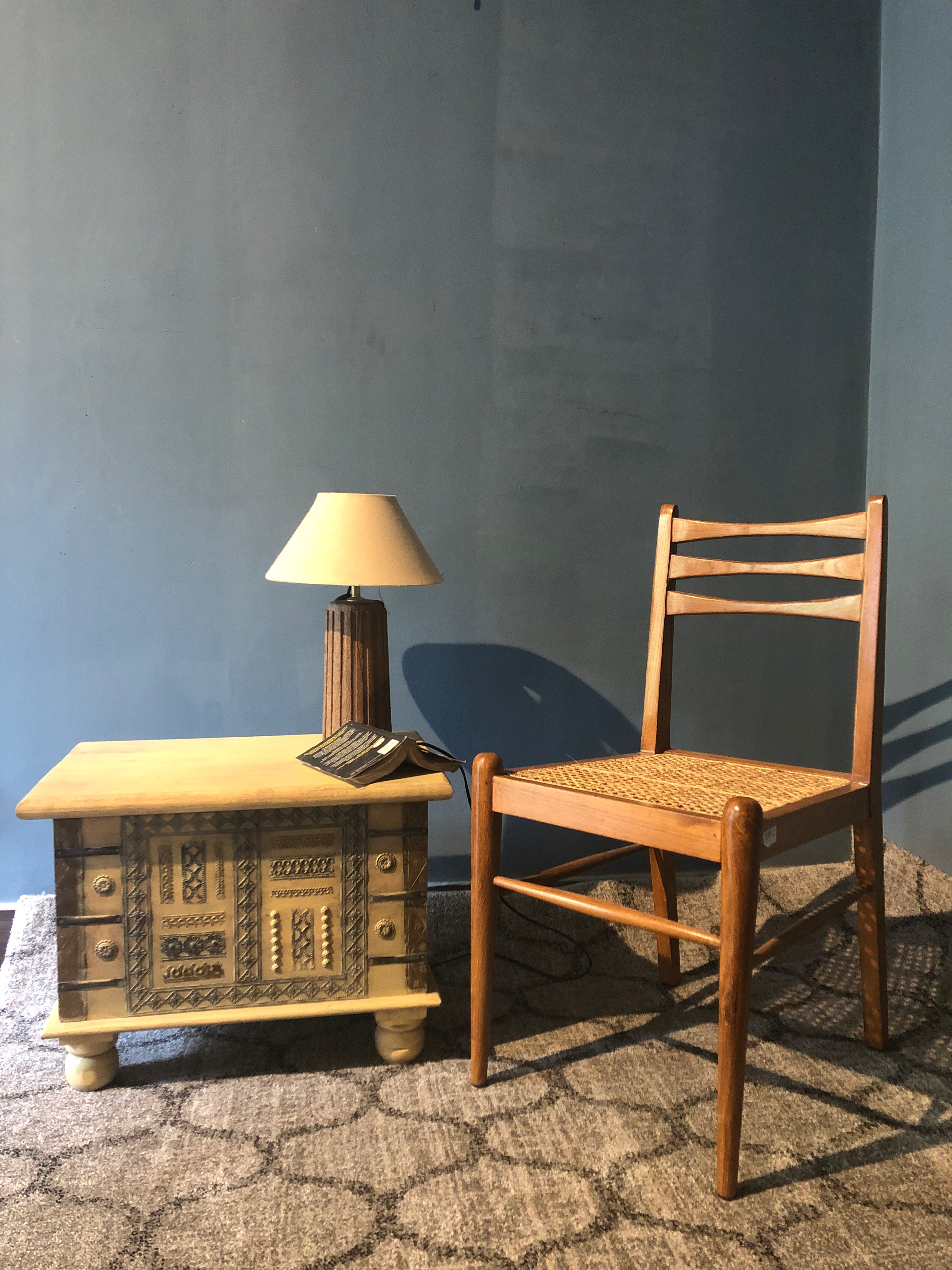 Vintage Style Cane Chair in Teak
