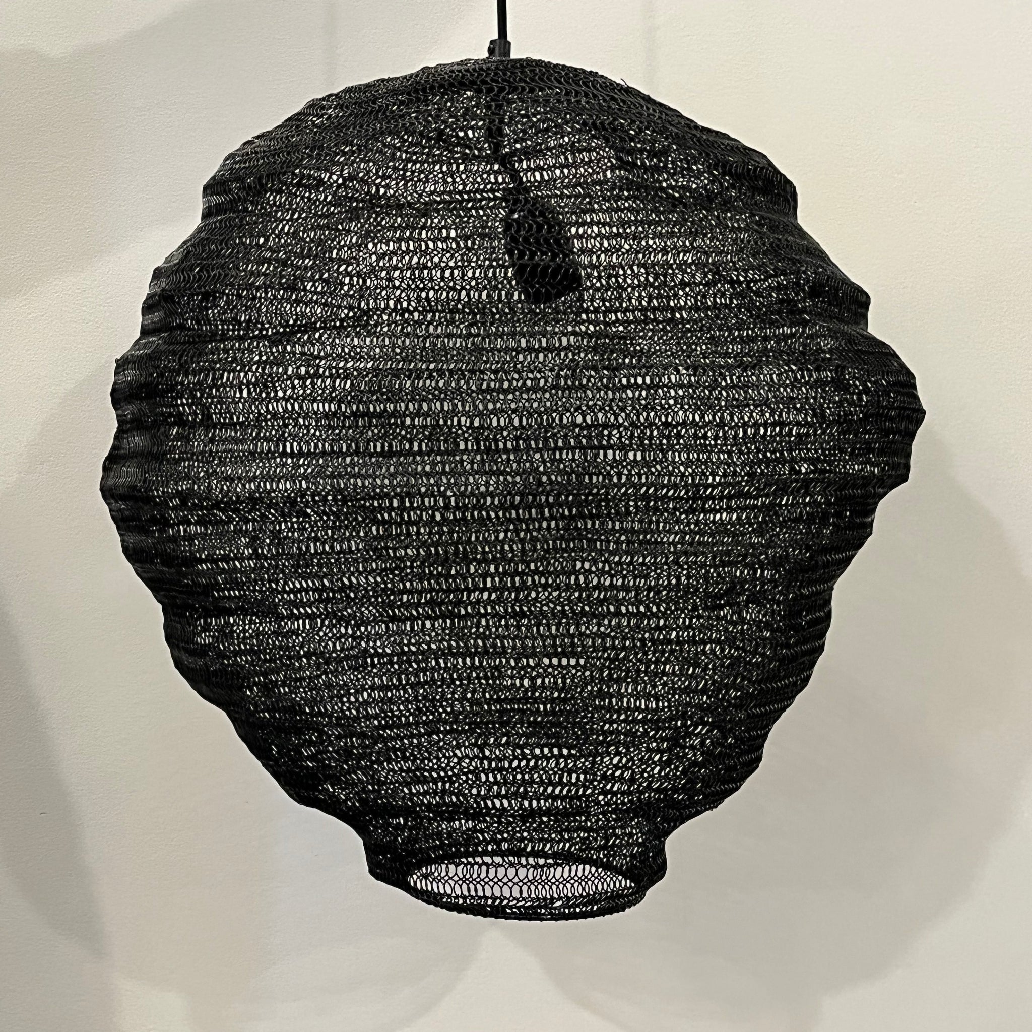 Black Wire Crochet Pendant Light