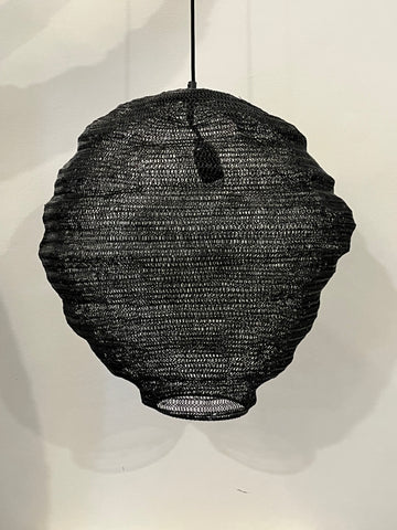 Black Wire Crochet Pendant Light