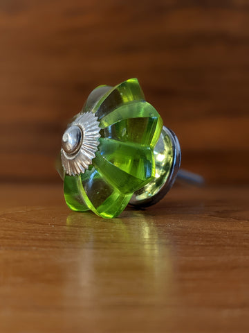 Round Green Glass Door Knob