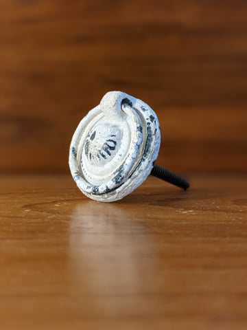 Vintage Style White Distressed Knob