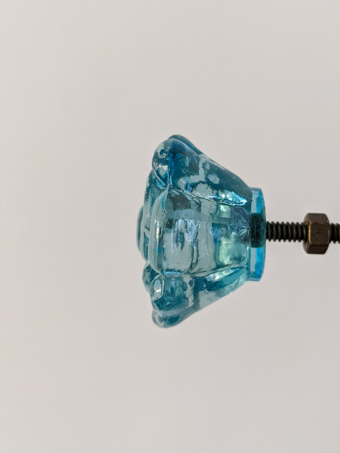 Blue Rose Glass Knob