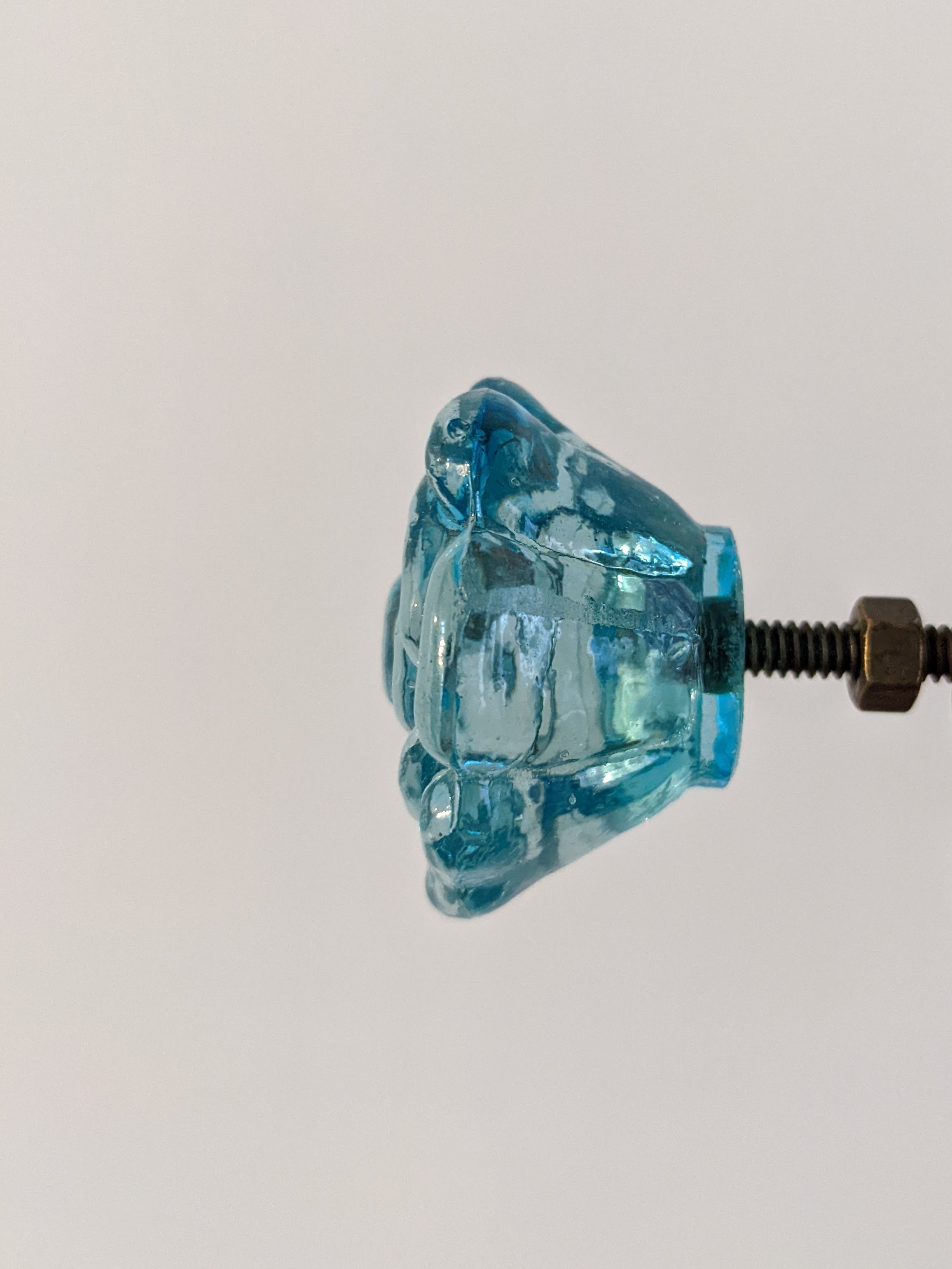 Blue Rose Glass Knob