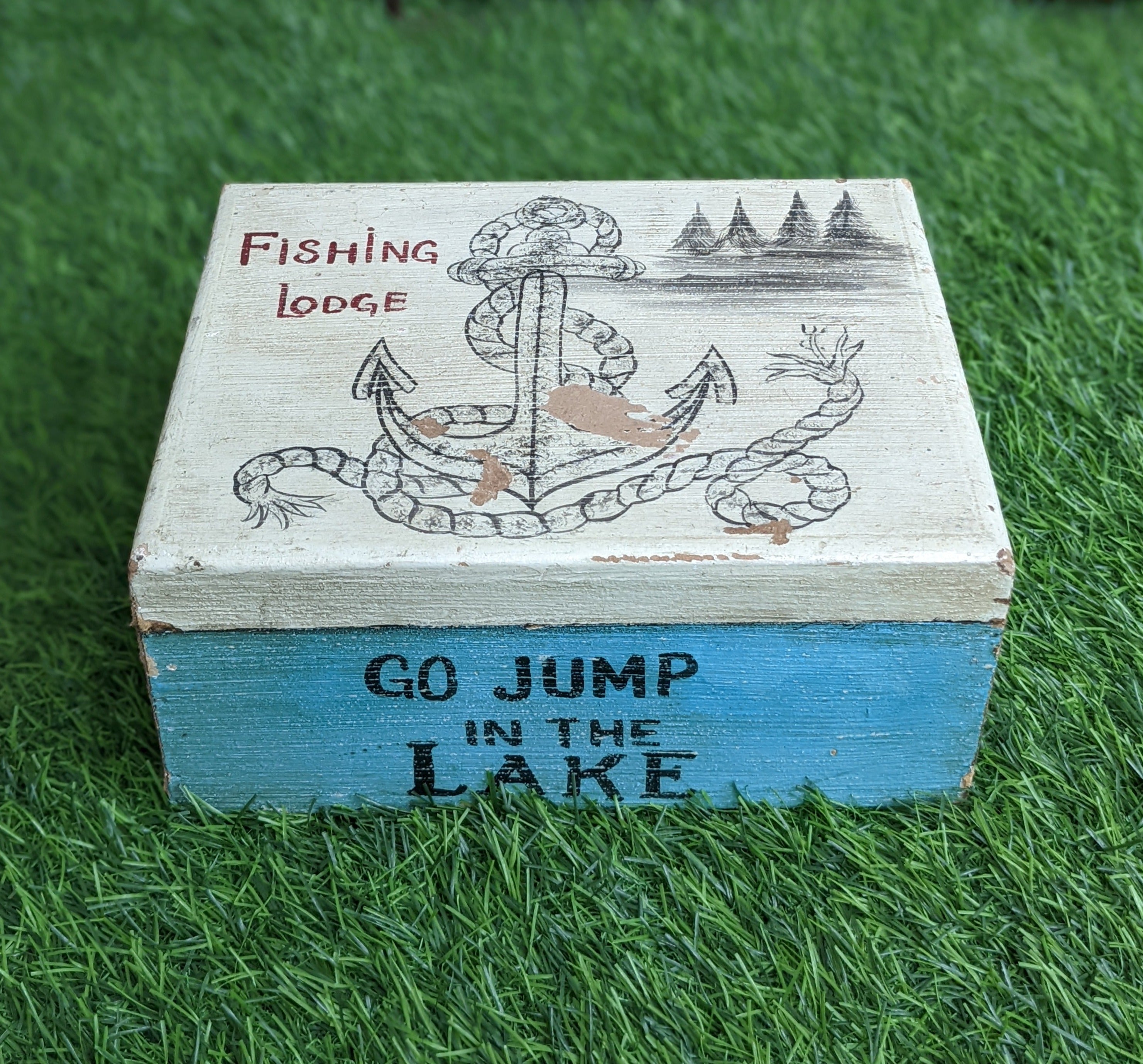 Blue Wooden Storage Box