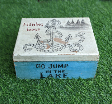 Blue Wooden Storage Box