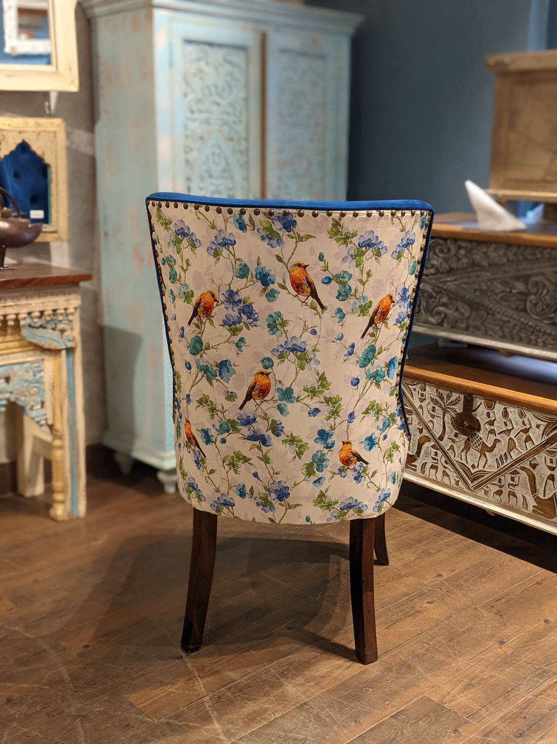 Upholstered wing chair