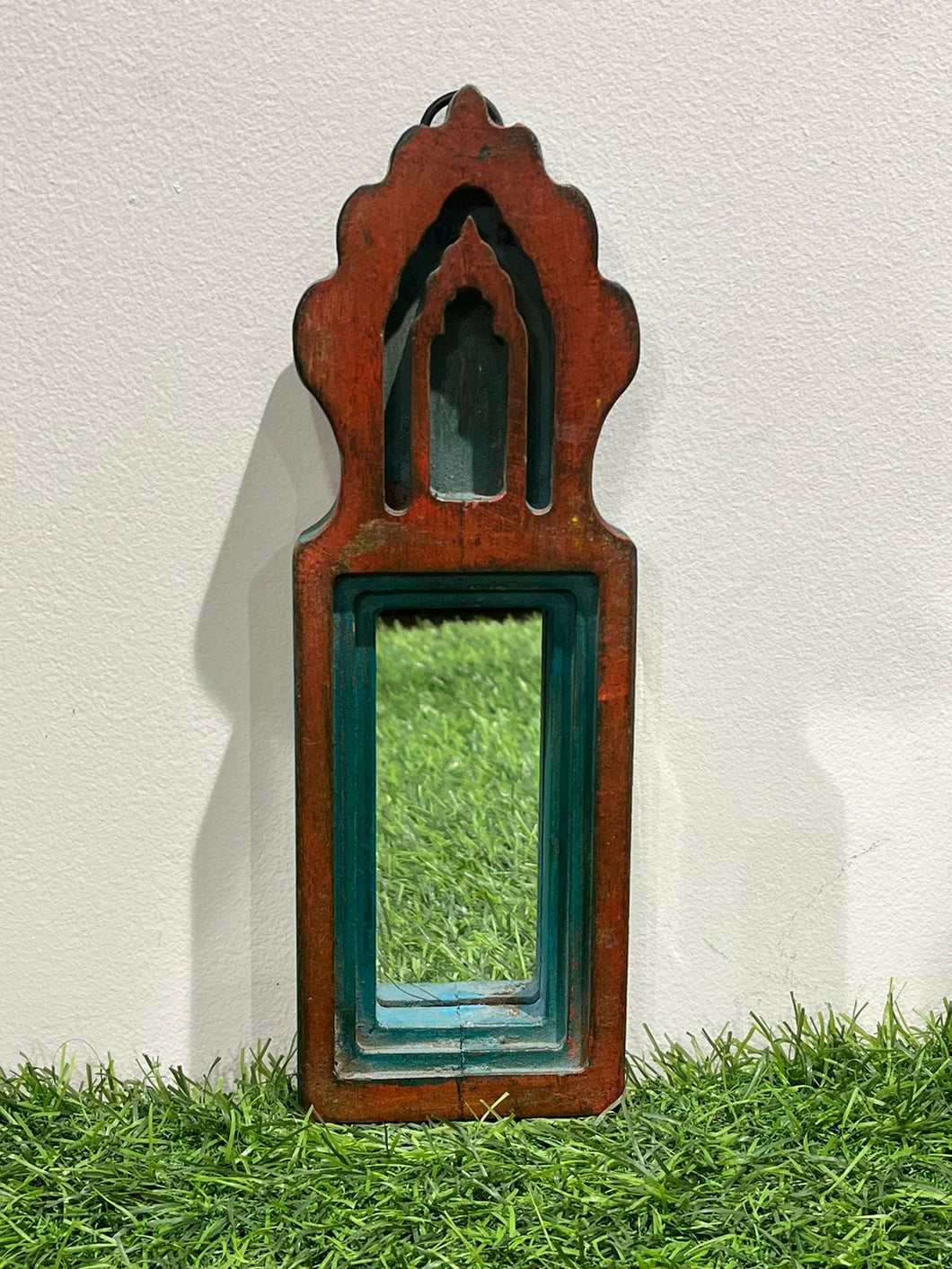 Small Red Carved Mirror