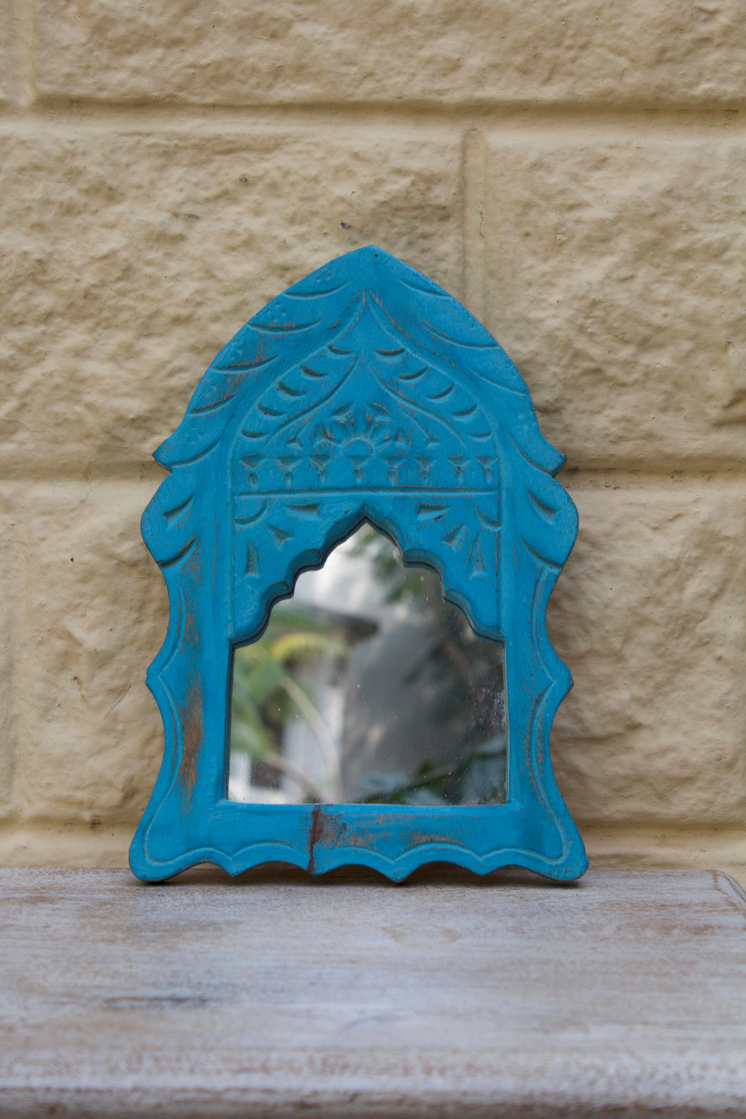 Blue Carved Mirror